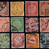  1898年伦敦版有水印蟠龙旧票全套12枚