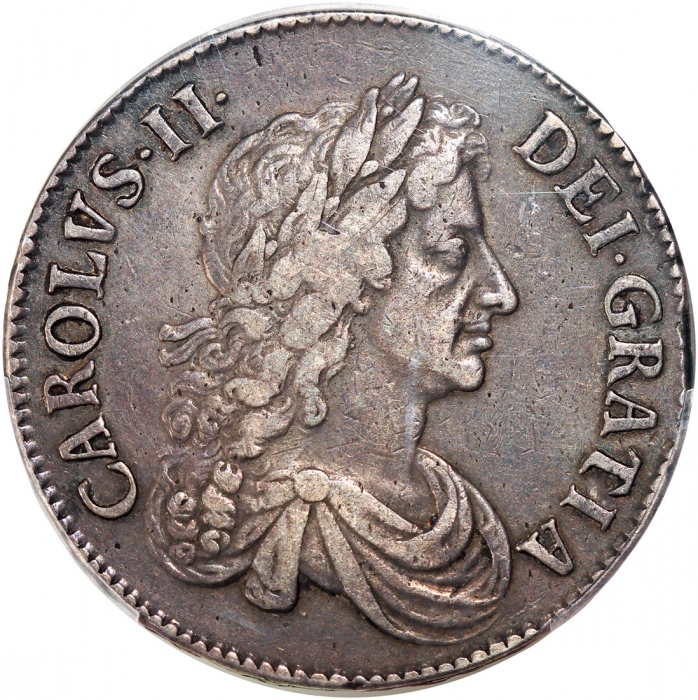  1671年英国克朗银币，币边带"VICESIMO TERTIO"字样，PCGS XF45，#42957245 Great Britain, silver crown, 1671, "VICESIMO 