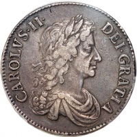  1671年英国克朗银币，币边带"VICESIMO TERTIO"字样，PCGS XF45，#42957245 Great Britain, silver crown, 1671, "VICESIMO 