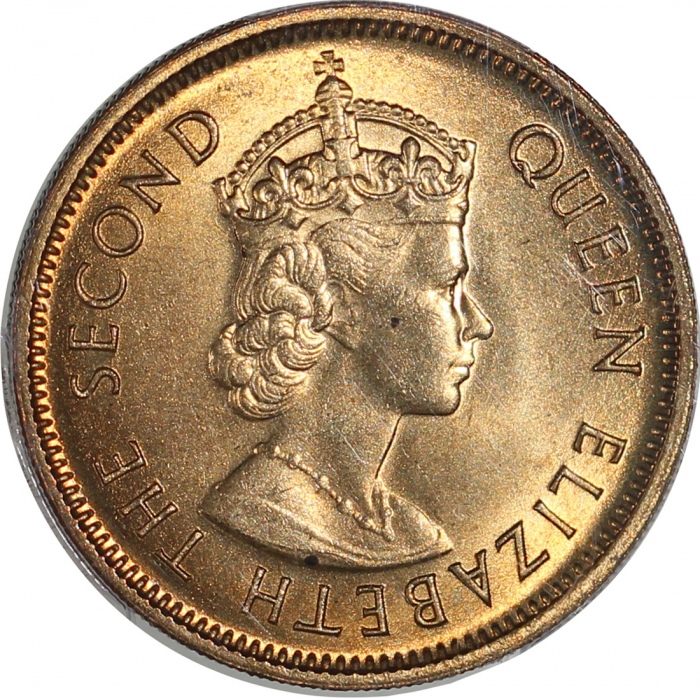  香港1毫5枚一组，包括1965-KN, 1967, 1974, 1975及1978年，均经PCGS评级，3x MS64，2x MS65 Hong Kong, a lot of 5x copper ni