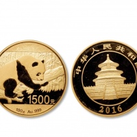  2016年熊猫纪念金币100克 完未流通