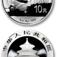  2014年熊猫纪念银币1盎司 NGC MS 70
