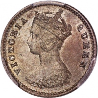  1879年香港维多利亚一毫，PCGS MS62，#46484238，美品，带些微触痕