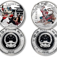  2010年中国古典文学名著《水浒传》(第2组)纪念彩色银币1盎司2枚全套 NGC PF 69