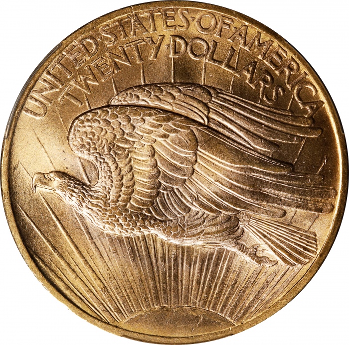  1907年圣高登双鹰金币 PCGS MS 64 1907 Saint-Gaudens Double Eagle