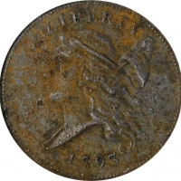  1793年自由帽半美分 NGC AU-Details 1793 Liberty Cap Half Cent
