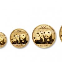  2010年熊猫普制金币一套五枚