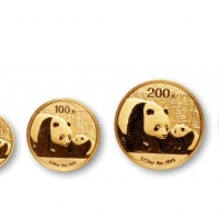  2011年熊猫纪念金币一组5枚 完未流通