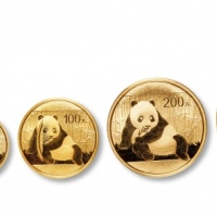  2015年熊猫纪念金币一组5枚 完未流通