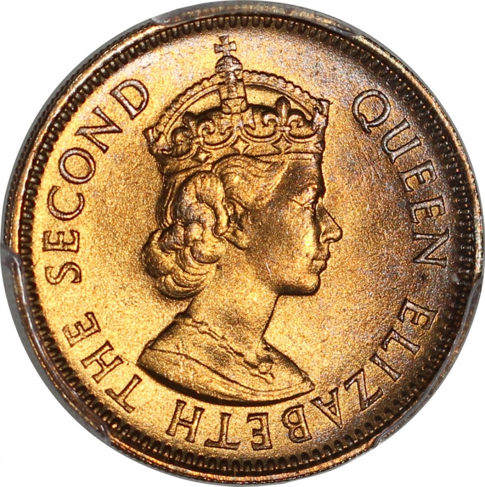  1956-KN及1956-H香港1毫2枚一组，PCGS MS63及65，#37465702及#29274472 Hong Kong, a pair of copper nickel 10 cents,