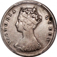  1868年香港维多利亚一毫，背面原模裂痕错体，PCGS VF Detail (有清洗)，#46484168