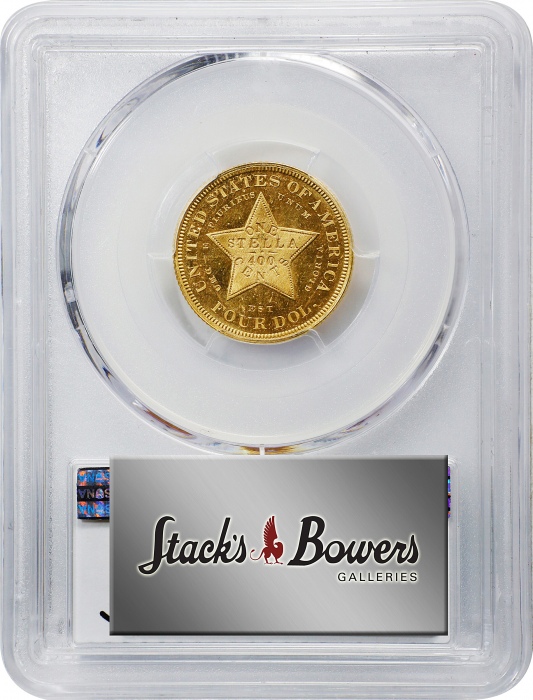  1879年飘逸长发4美元金币 PCGS Proof 65 1879 Four-Dollar Gold Stella. Flowing Hair