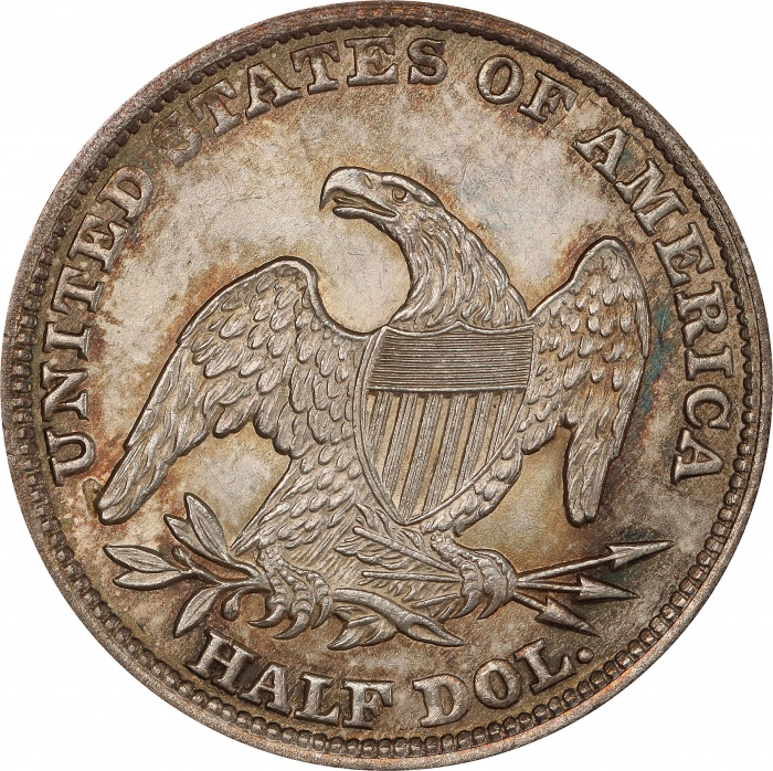  1838年带帽女神半美元 PCGS MS 64+ 1838 Capped Bust Half Dollar