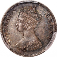  1868年香港维多利亚一毫，PCGS AU55，#46484299，老旧包浆