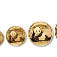  2015年熊猫纪念金币一组5枚 完未流通
