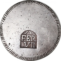  1808年西班牙古钱币，VF品相 Spain. Gerona. Fernando VII, (1808-1833). Provisional Coinage, uro, 1808, FER VII i