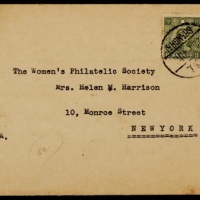  1941年上海寄美国平信封，贴孙中山像香港大东版5分加盖暂作改值红4分上边厂铭四方连，原票8分横双连及5分暂作改值3分六枚