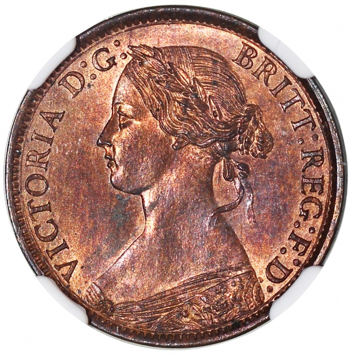  英国铜币6枚一组，1/4便士4枚及1/2便士2枚，评NGC MS63BN，MS63RB，MS64RB，MS64RB，MS62BN及MS64RB，#2885392-032，034，036，037，031