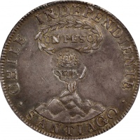  1834年菲律宾智利比索 NGC AU 55 PHILIPPINES. Philippines - Chile. Peso