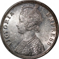  1901B英属印度1卢比，PCGS MS62，#43020842 British India, 1 rupee, 1901B, (SW-6.164, Prid-188), PCGS MS62 #430