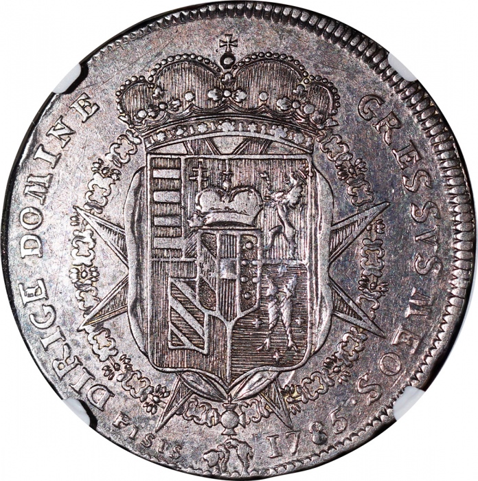  1785年意大利托斯卡纳10 PAO，NGC VF35，#6375057-056 Italy, 10PAO, 1785, Tuscany, NGC VF35. Cert.# 6375057-056