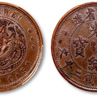  安徽省造光绪元宝宝安二十文 PCGS AU 55