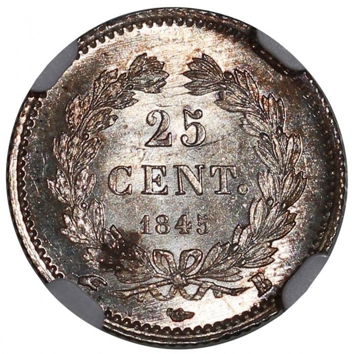  法国银币4枚一组，包括1845B 25分，1888A 50分，1881A 1法郎，及1914C 2法郎，分别评NGC MS64，UNC Details有清洗，MS65及MS63，#6376454-03
