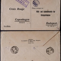  1916年天津寄丹麦大型检查封，天津战俘营寄出，背分盖天津府五年四月八日英汉腰日戳、天津同日英汉腰框式“D”型日戳各一枚