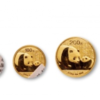  2011年熊猫纪念金币一组5枚 完未流通