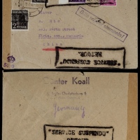  1948年德国柏林寄东北吉林进口检查封，贴邮票4枚