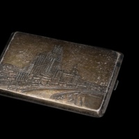  民国老上海纯银烟盒费文元款 