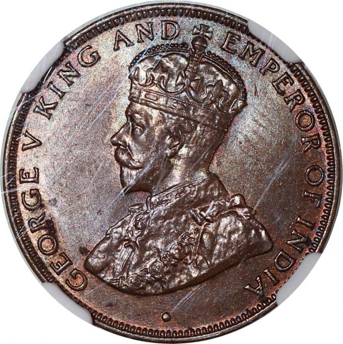  1933年香港1仙2枚一组，分别NGC MS65RB及MS65BN，#4492585-019，5956049-003 Hong Kong, a pair of copper 1 cent, 1933,