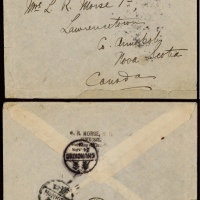  1914年四川叙州府寄加拿大封，西式封正贴蟠龙加盖楷字“中华民国”10分邮票一枚