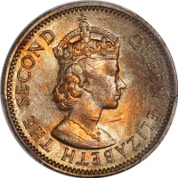  香港1毫6枚一组，包括1955，1956-H，及1957-KN4枚，均经PCGS评级，MS62，MS63，2x MS64，2x MS65，#39687871, 39687873,38521158, 3