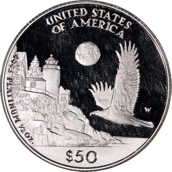  1998-W美国铂金50元精铸币，PCGS PR69，#5420458 United States of America, platinum proof $50, 1998-W, 1/2 oz, St