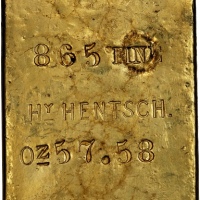  亨利亨奇矩形金锭 近未流通 Henry Hentsch Rectangular Gold Ingot