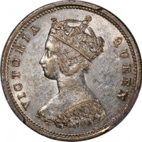 1873年香港维多利亚一毫，圆顶3，PCGS AU55，#46484224，铸打深竣，轻微触痕