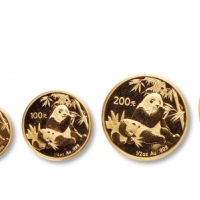  2007年熊猫纪念金币1盎司等一组5枚 完未流通