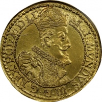  1618年波兰立陶宛西格蒙德三世金币 PCGS AU Details POLAND. Lithuania. 10 Ducats