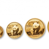  2012年熊猫纪念金币一组5枚 完未流通