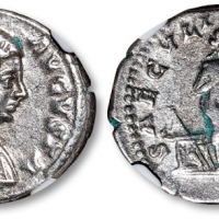  公元193-217年罗马帝国“皇后朱莉娅·多姆娜像”迪纳里银币一枚，NGC VF（4972149-009）