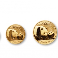  2011年熊猫纪念金币一组5枚 完未流通