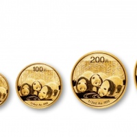  2013年熊猫纪念金币一组5枚 完未流通