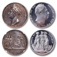  1821-1835年 英国银质纪念币章二枚
