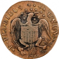  1785年联合会/1786年赫拉尔底鹰铜币 PCGS VF 30 1785 Confederatio / 1786 Heraldic Eagle Copper