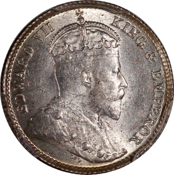  1903及1904年香港爱德华七世五仙及一毫一组3枚，均评PCGS MS64，#46484326，#46484332，#46484381