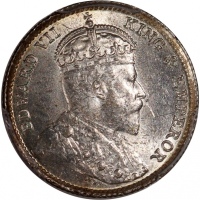  1903及1904年香港爱德华七世五仙及一毫一组3枚，均评PCGS MS64，#46484326，#46484332，#46484381