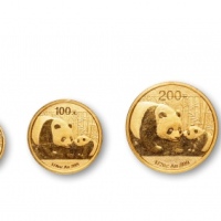  2011年熊猫纪念金币一组5枚 完未流通