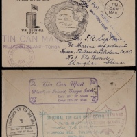  1938年汤加锡罐邮件寄上海，有上海商码到达戳