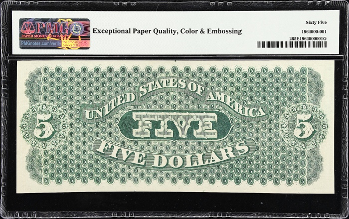  1861年5美元 PMG Gem Unc 65 EPQ 1861 $5 Demand Note